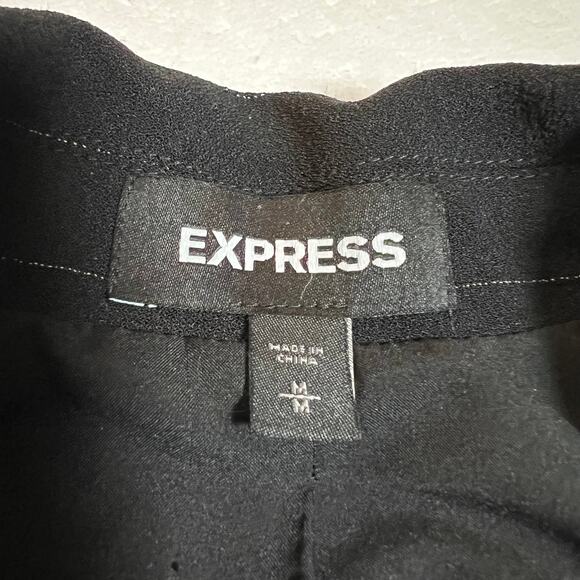 Express Double Breasted Pinstripe Blazer Size Medium Classic Office Professional - Picture 4 of 10